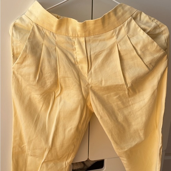 Nwot aritzia babaton yellow linen cohen pants 00 - Picture 1 of 5